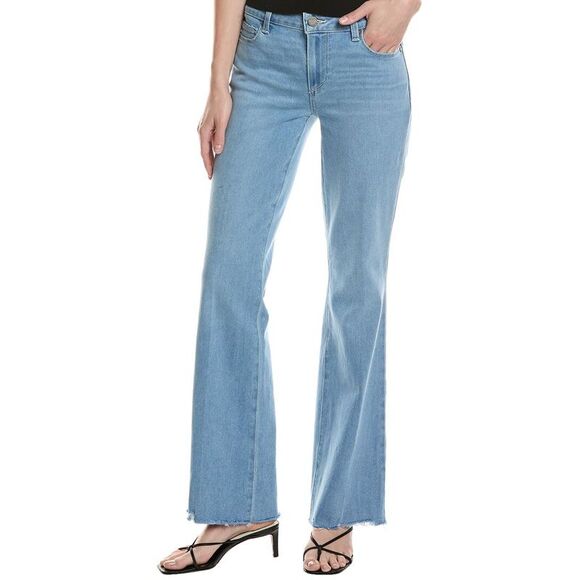 Paige Womens Skyline Divine Distressed Bootcut Jean, Blue - Picture 1 of 3